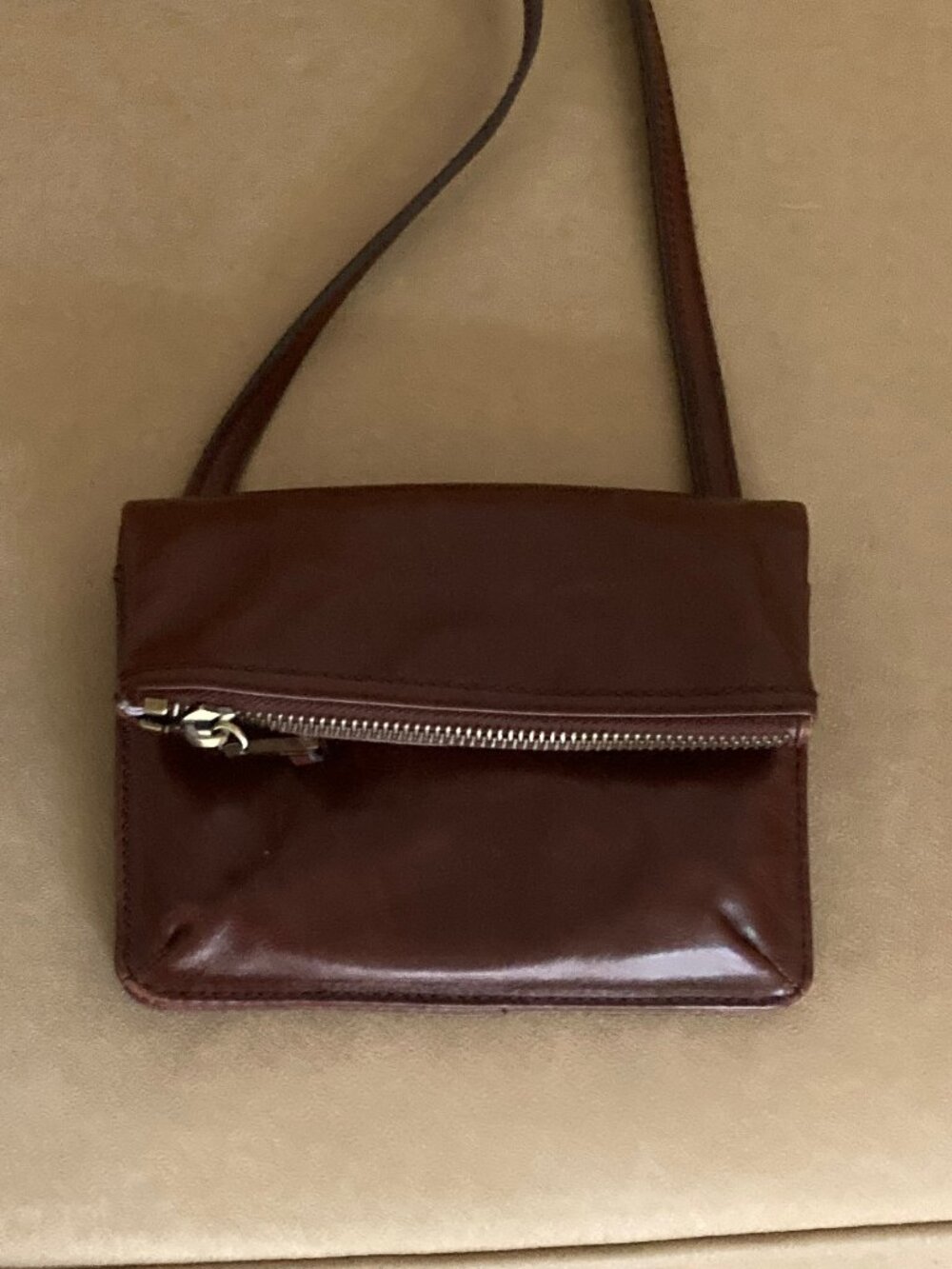 Hobo International Crossbody Multi Compartments Wallet Brown Leather *Perfect